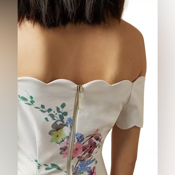 Ted Baker Trixiy Pergola Floral Off the Shoulder Sheath Dress - Picture 7 of 9